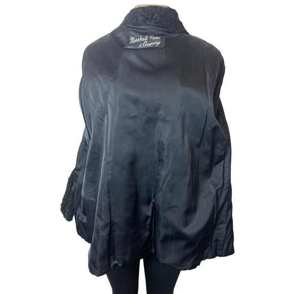 Vintage Marshall Field & Company Womens Black Teddy Coat - Picture 4 of 9